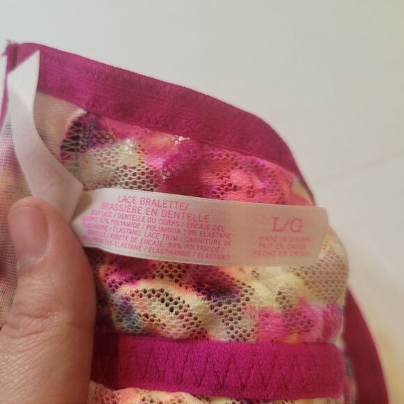 Victoria Secret Lace Bralette Bra - Multicolor Size Large - Picture 3 of 4